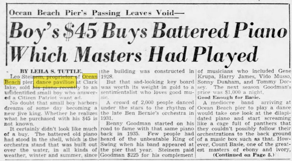 Pleasant View Hotel and Dance Pavillion - Aug 20 1944 Article